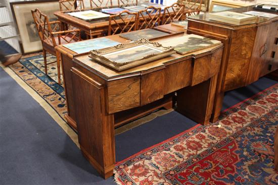 An Art Deco ten piece rosewood dining suite, dining table 6ft 3in.